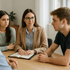 Group therapy for young adults at a luxury drug rehab center in Austin