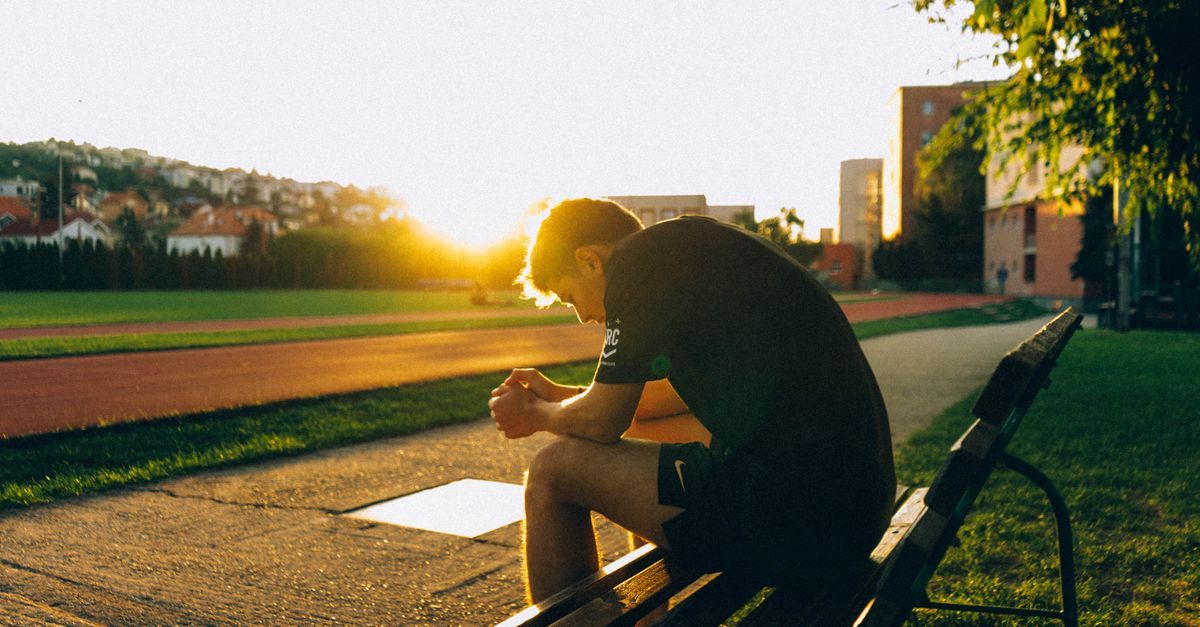 A man enjoying a quiet moment during sunset at a park in Slovakia, conveying leisure and relaxation.